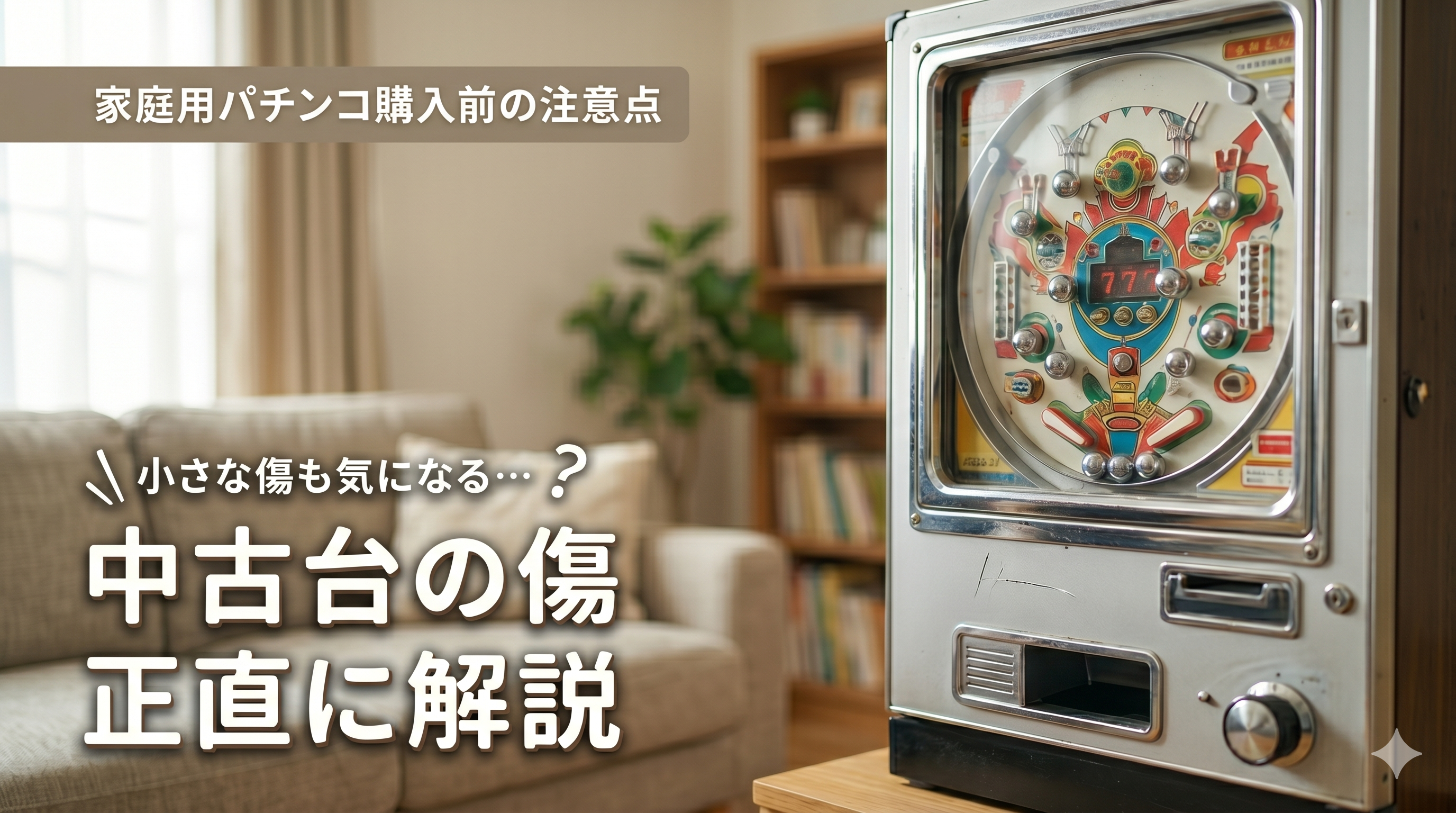 中古パチンコ台の傷・擦れ・使用感についての注意