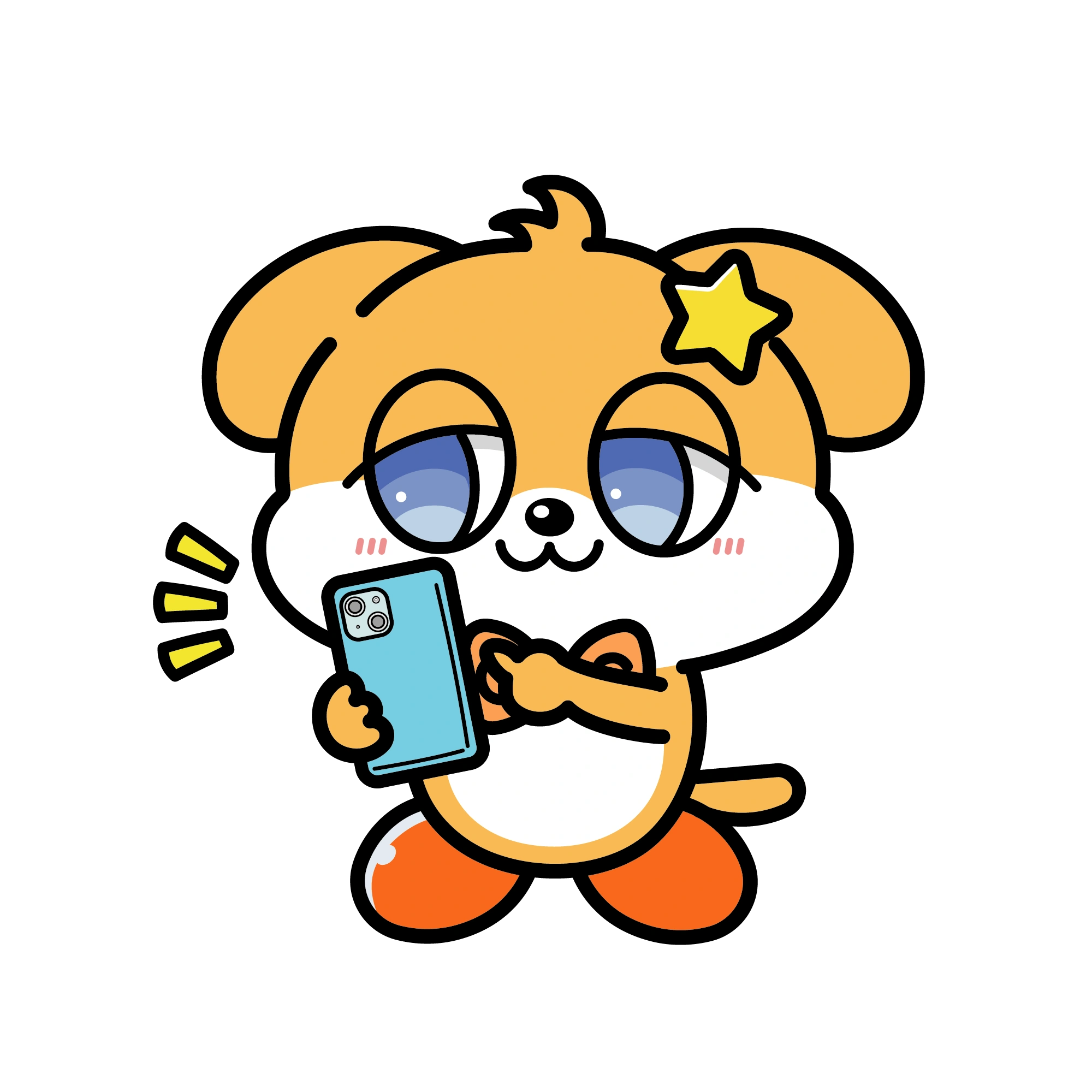 スマホを見るグロー