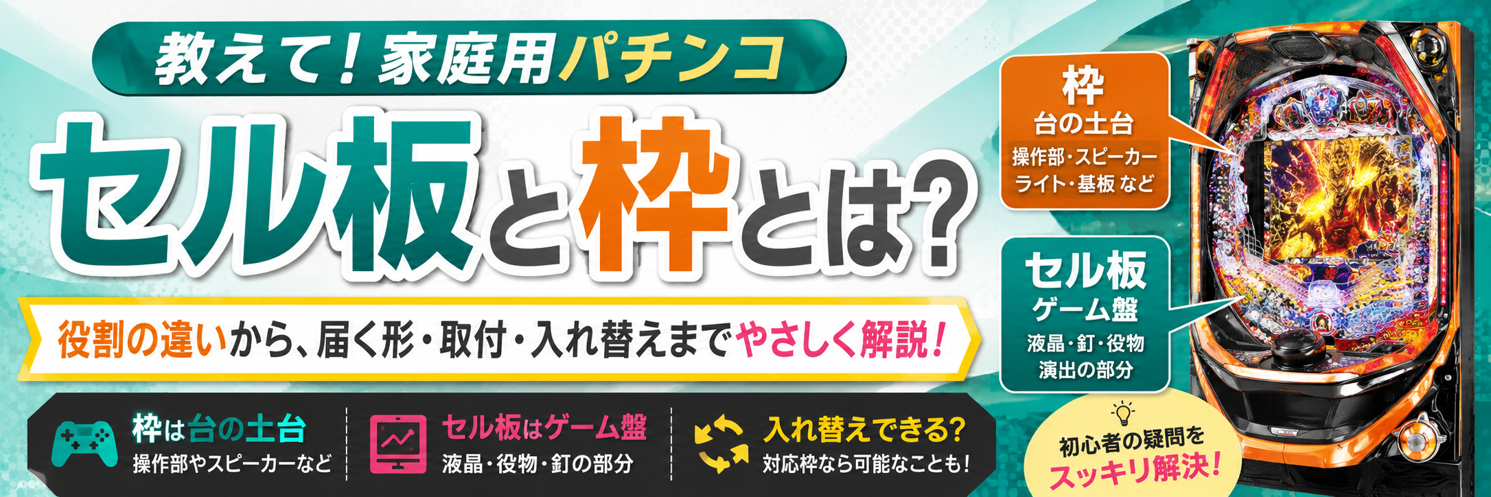 家庭用パチンコのセル板と枠とは？