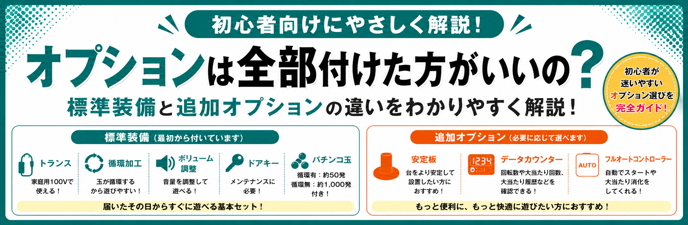 オプションは全部付けた方がいいの？